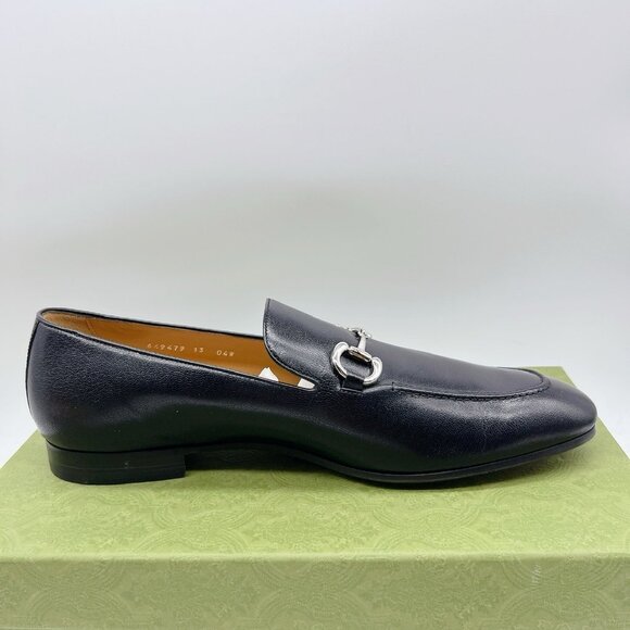 GUCCI BLACK LEATHER SLIP-ON HORSEBIT LOAFER Mens UK 13 US 13.5 -Authentic- New - Picture 9 of 15